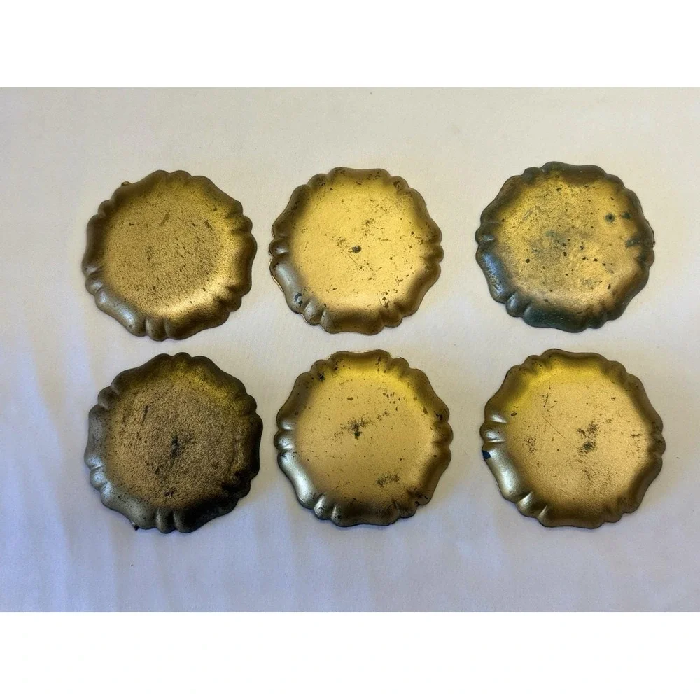 VTG Florentine Style Plastic Coaster Coasters Set Of 6